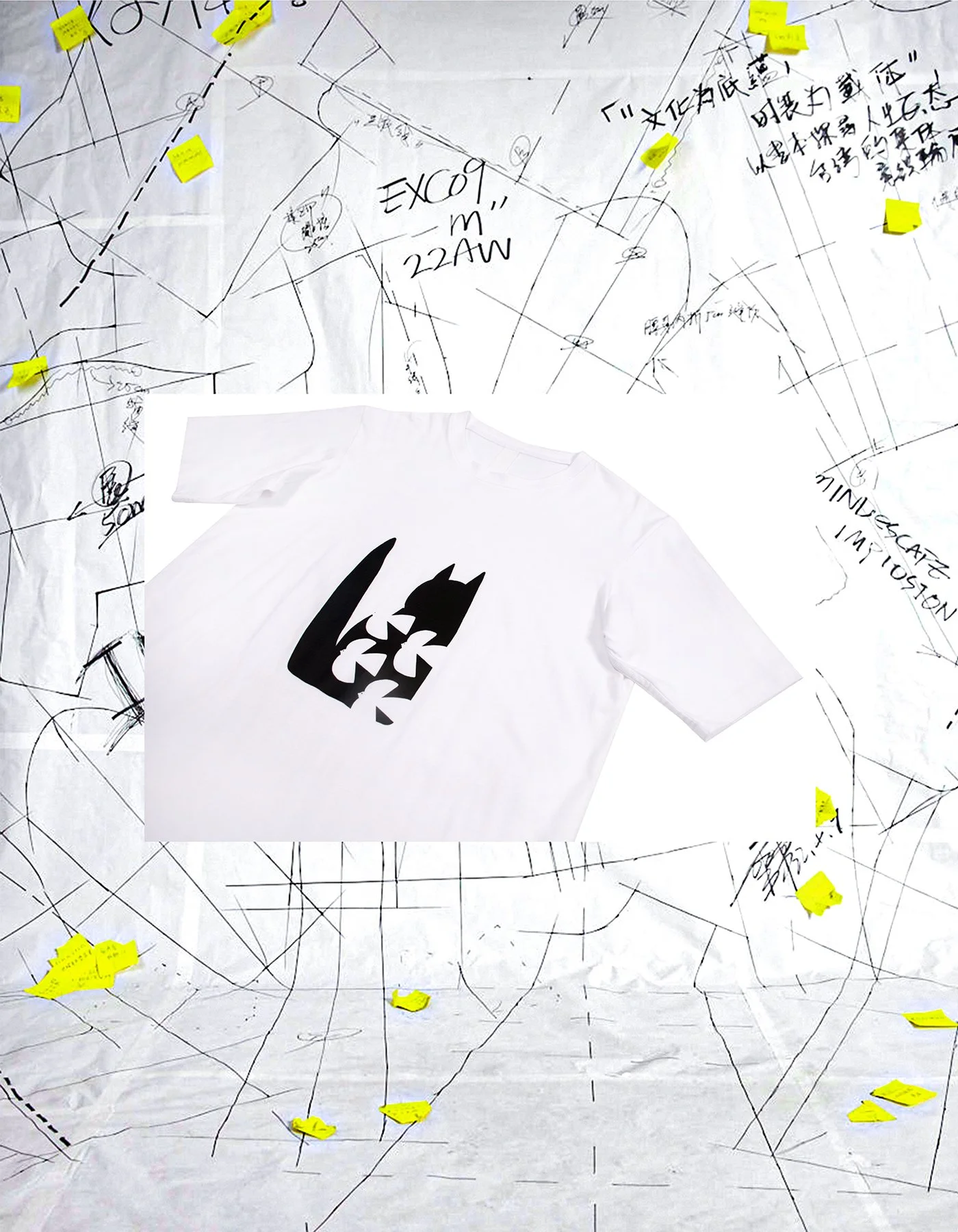 ★ SATUR ★BON VOYAGE RAW-CUT APPLIQUE T-SHIRT INF X Artist Crossover T-shirt Bon Voyage — INF - Garment